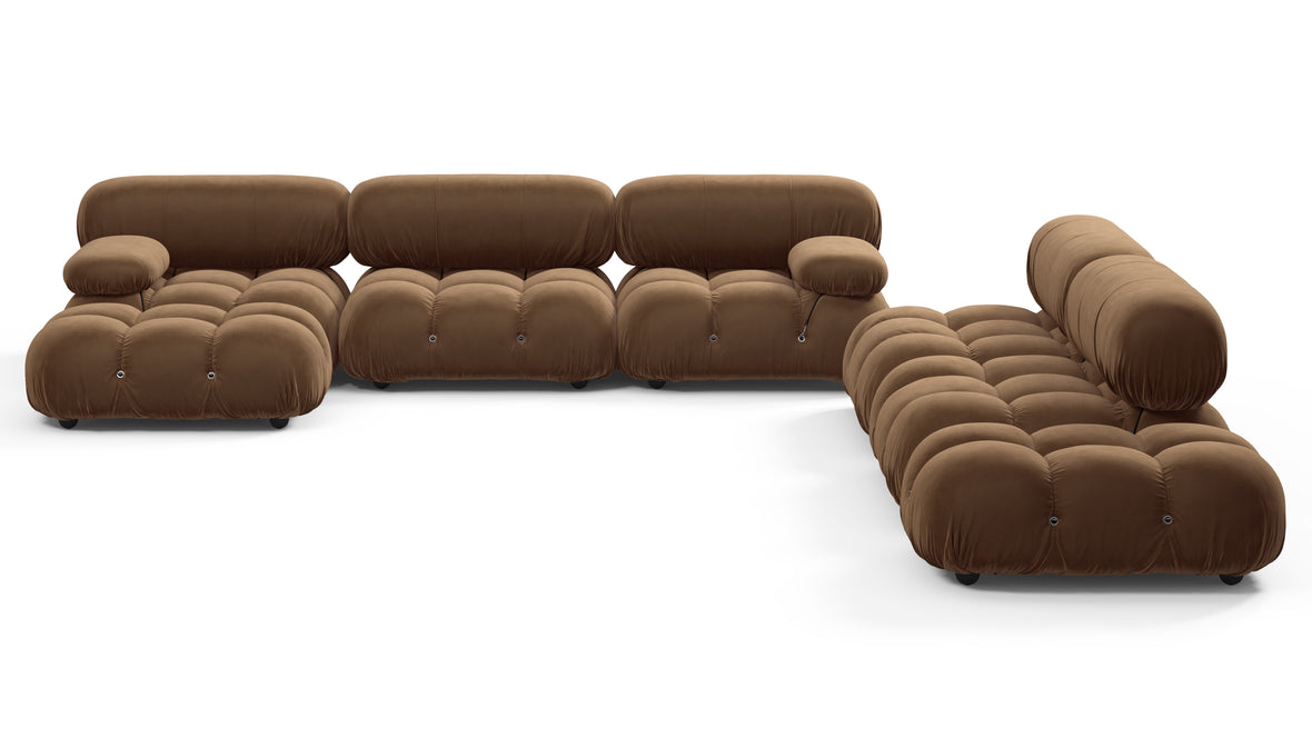 Bellini Large Sectional - Mario Bellini Large Sectional, Right Corner, Mocha Velvet