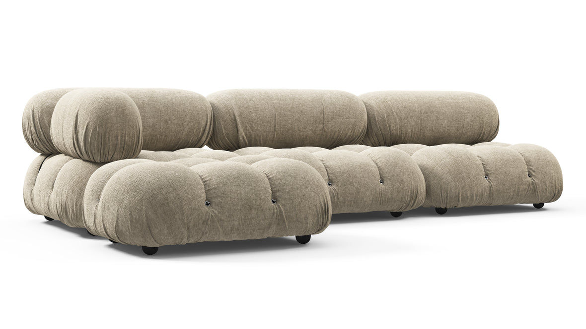 Bellini Sectional - Mario Bellini Sectional, Left Chaise, Beige Gray Chenille