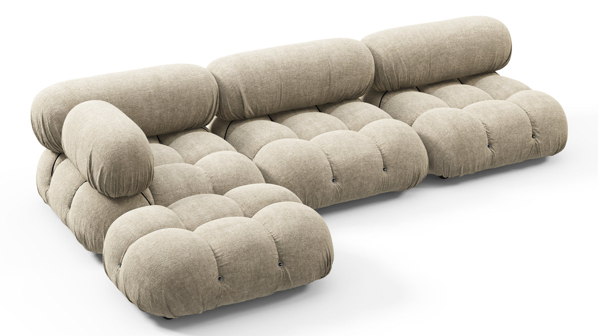 Bellini Sectional - Mario Bellini Sectional, Left Chaise, Beige Gray Chenille