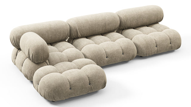 Bellini Sectional - Mario Bellini Sectional, Left Chaise, Beige Gray Chenille