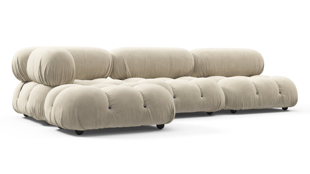 Bellini Sectional - Mario Bellini Sectional, Left Chaise, Eggshell Vegan Suede