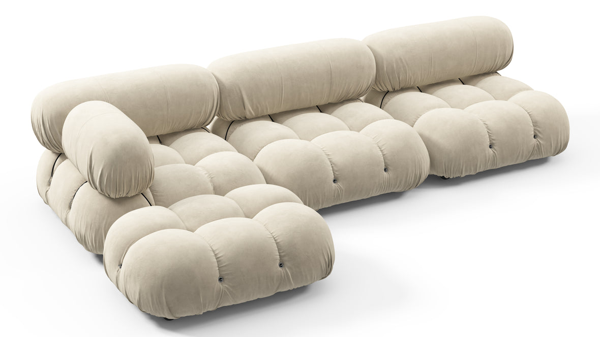 Bellini Sectional - Mario Bellini Sectional, Left Chaise, Eggshell Vegan Suede