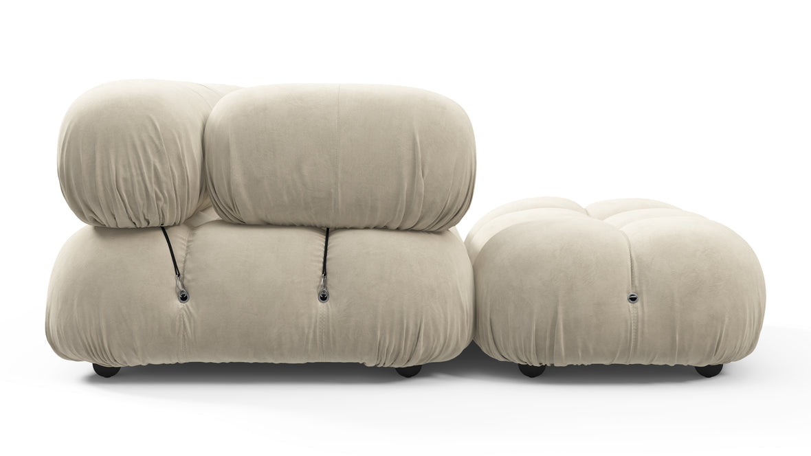 Bellini Sectional - Mario Bellini Sectional, Left Chaise, Eggshell Vegan Suede