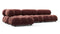 Bellini Sectional - Mario Bellini Sectional, Left Chaise, Maroon Velvet