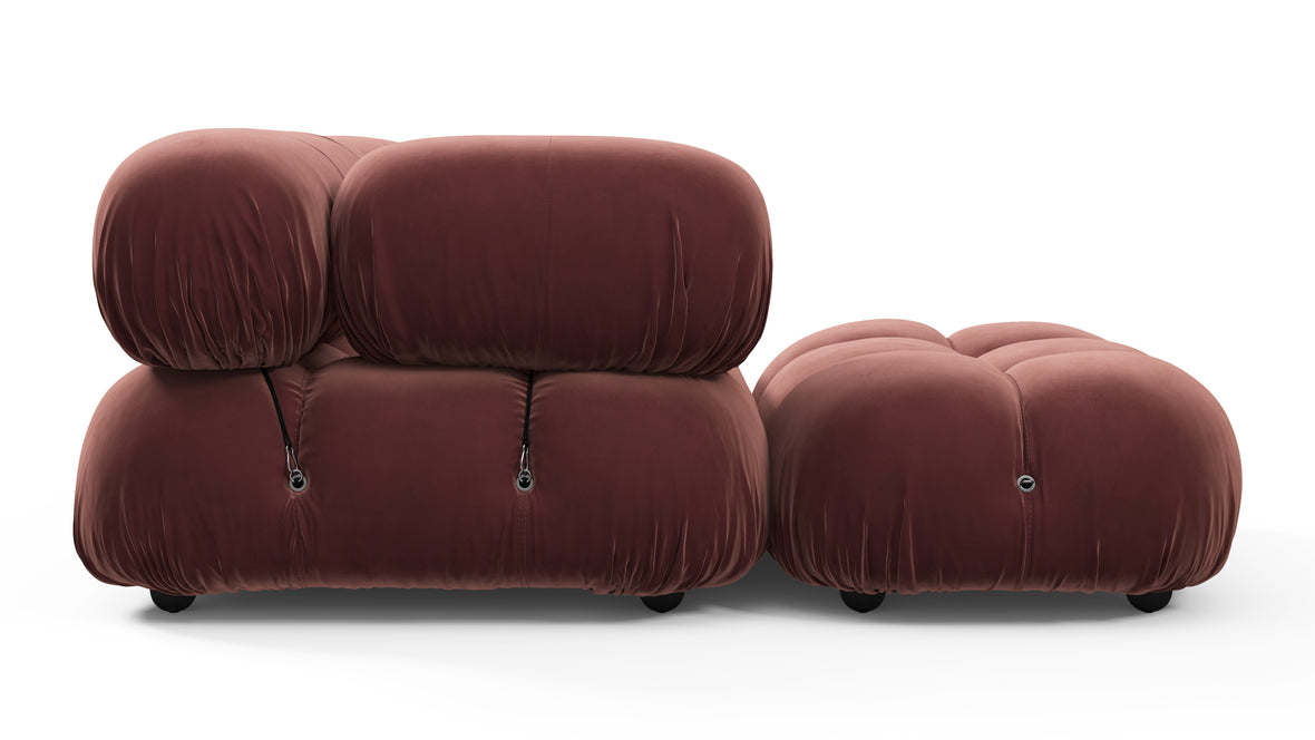Bellini Sectional - Mario Bellini Sectional, Left Chaise, Maroon Velvet