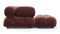 Bellini Sectional - Mario Bellini Sectional, Left Chaise, Maroon Velvet