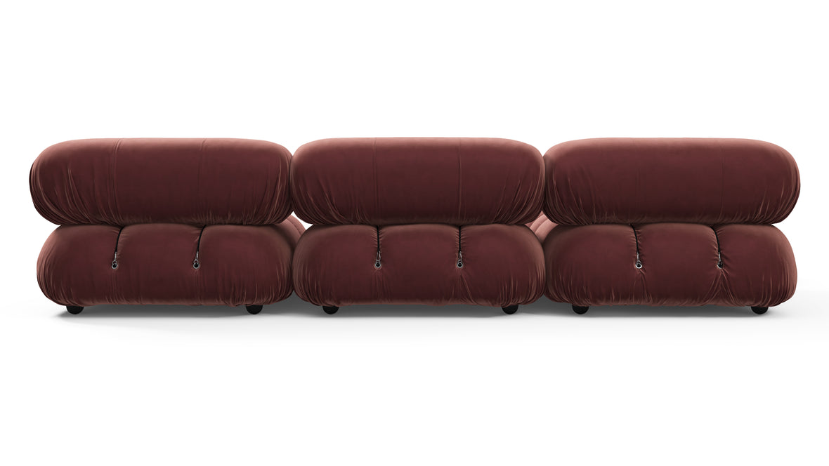 Bellini Sectional - Mario Bellini Sectional, Left Chaise, Maroon Velvet