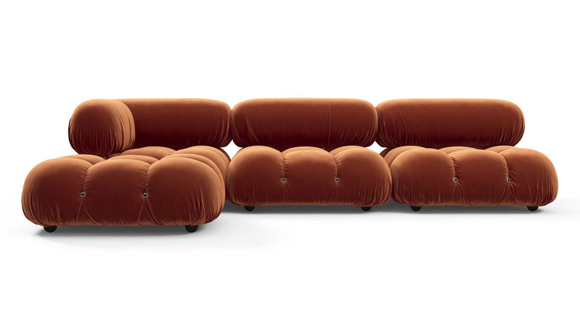 Bellini Sectional - Mario Bellini Sectional, Left Chaise, Spice Velvet