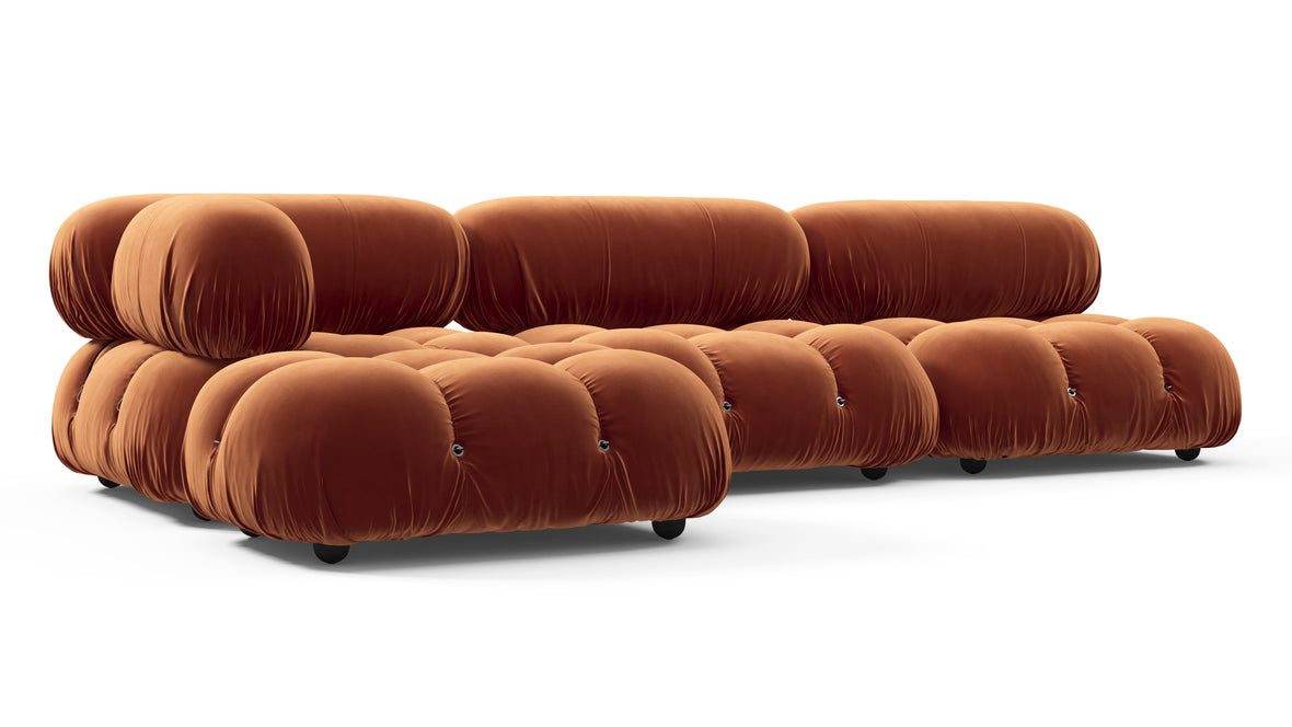 Bellini Sectional - Mario Bellini Sectional, Left Chaise, Spice Velvet