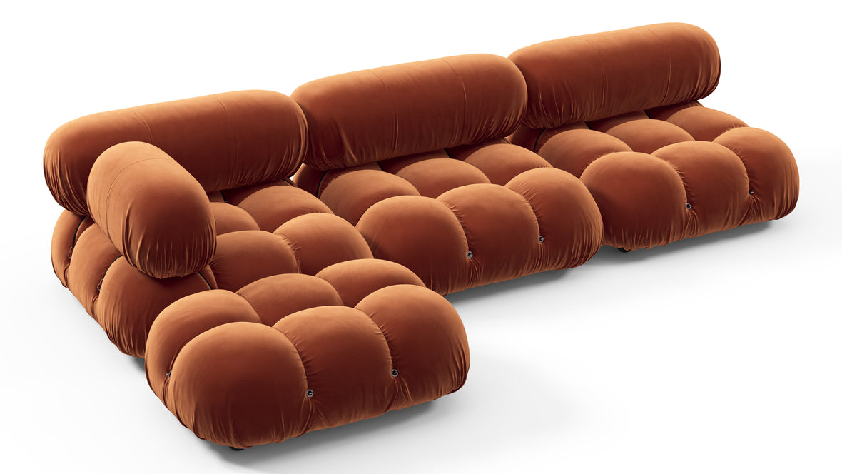 Bellini Sectional - Mario Bellini Sectional, Left Chaise, Spice Velvet