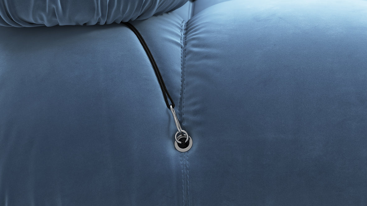 Bellini Sectional - Mario Bellini Sectional, Left Corner, Aegean Blue Velvet