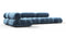 Bellini Sectional - Mario Bellini Sectional, Left Corner, Aegean Blue Velvet