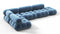 Bellini Sectional - Mario Bellini Sectional, Left Corner, Aegean Blue Velvet