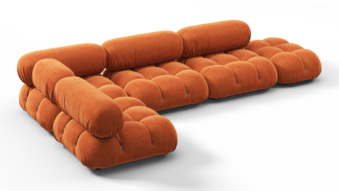 Bellini Sectional - Mario Bellini Sectional, Left Corner, Apricot Velvet