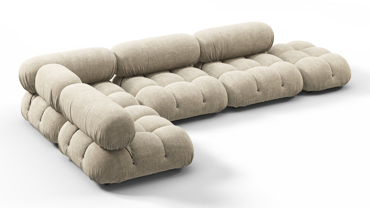 Bellini Sectional - Mario Bellini Sectional, Left Corner, Beige Gray Chenille