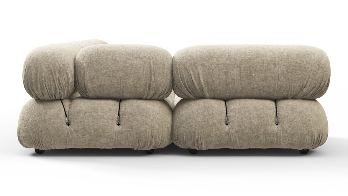 Bellini Sectional - Mario Bellini Sectional, Left Corner, Beige Gray Chenille