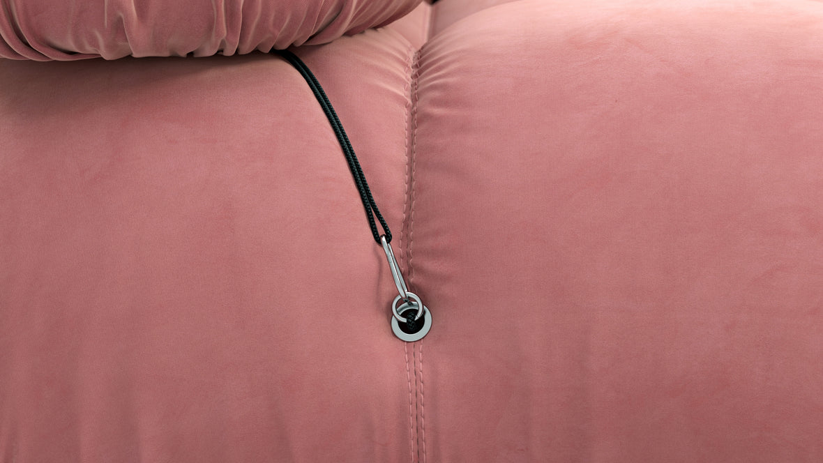 Bellini Sectional - Mario Bellini Sectional, Left Corner, Blush Pink Velvet