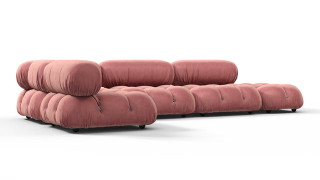 Bellini Sectional - Mario Bellini Sectional, Left Corner, Blush Pink Velvet