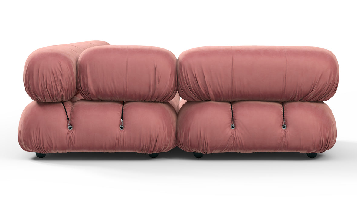 Bellini Sectional - Mario Bellini Sectional, Left Corner, Blush Pink Velvet