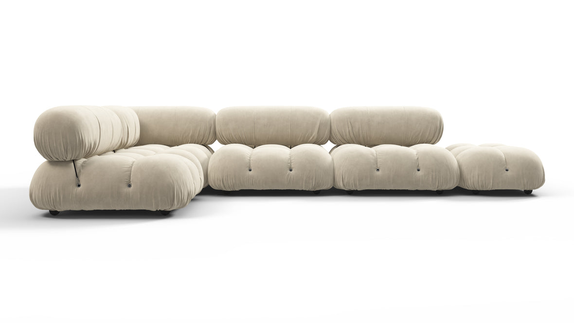 Bellini Sectional - Mario Bellini Sectional, Left Corner, Eggshell Vegan Suede