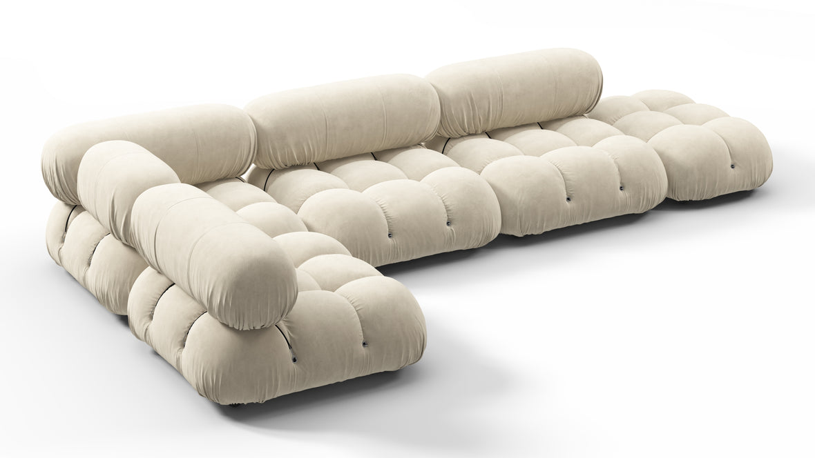 Bellini Sectional - Mario Bellini Sectional, Left Corner, Eggshell Vegan Suede