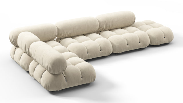 Bellini Sectional - Mario Bellini Sectional, Left Corner, Eggshell Vegan Suede