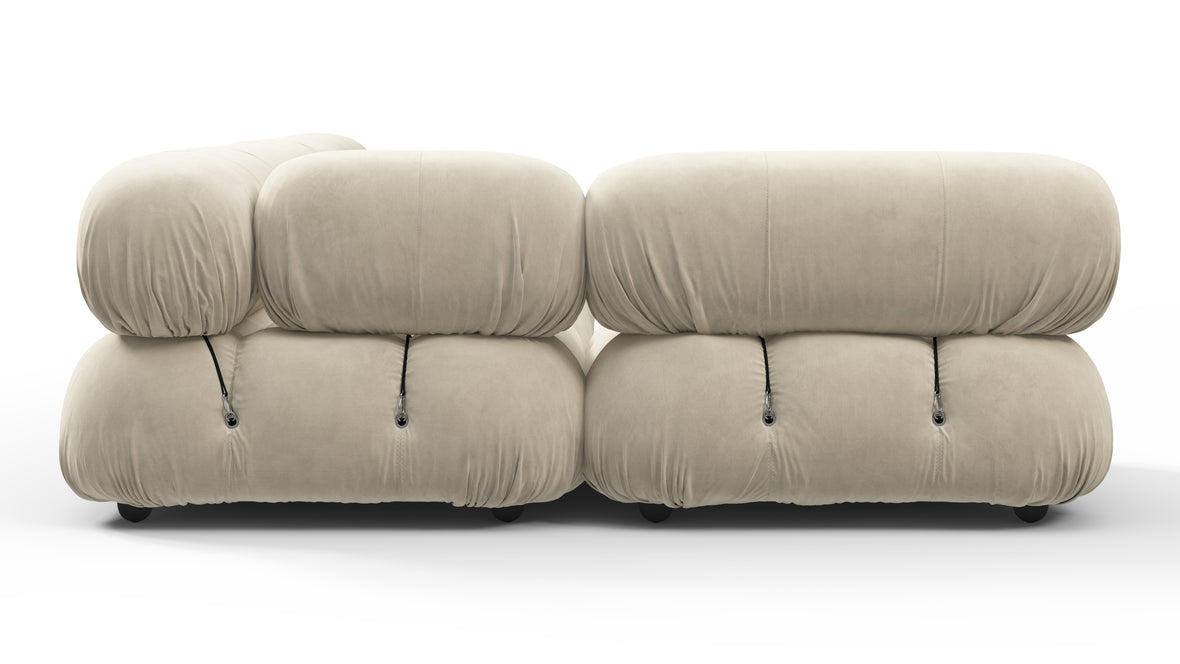 Bellini Sectional - Mario Bellini Sectional, Left Corner, Eggshell Vegan Suede