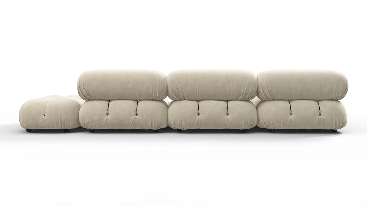 Bellini Sectional - Mario Bellini Sectional, Left Corner, Eggshell Vegan Suede