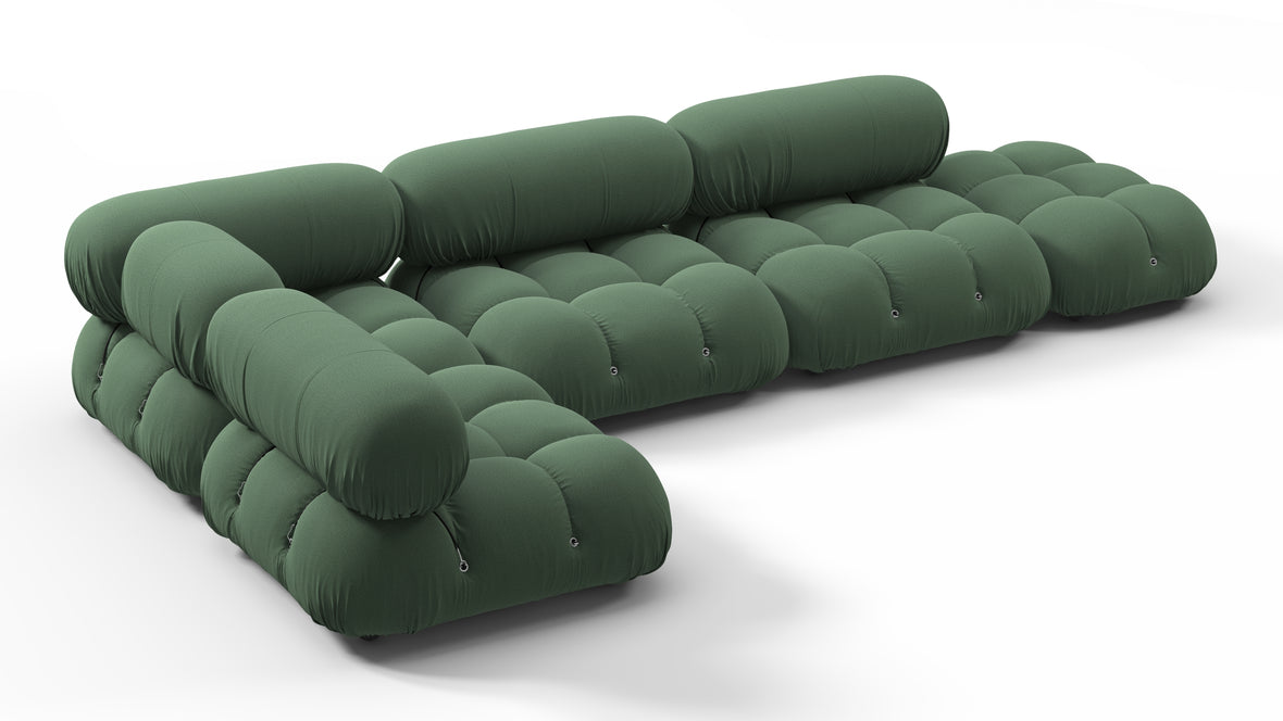 Bellini Sectional - Mario Bellini Sectional, Left Corner, Evergreen Brushed Weave