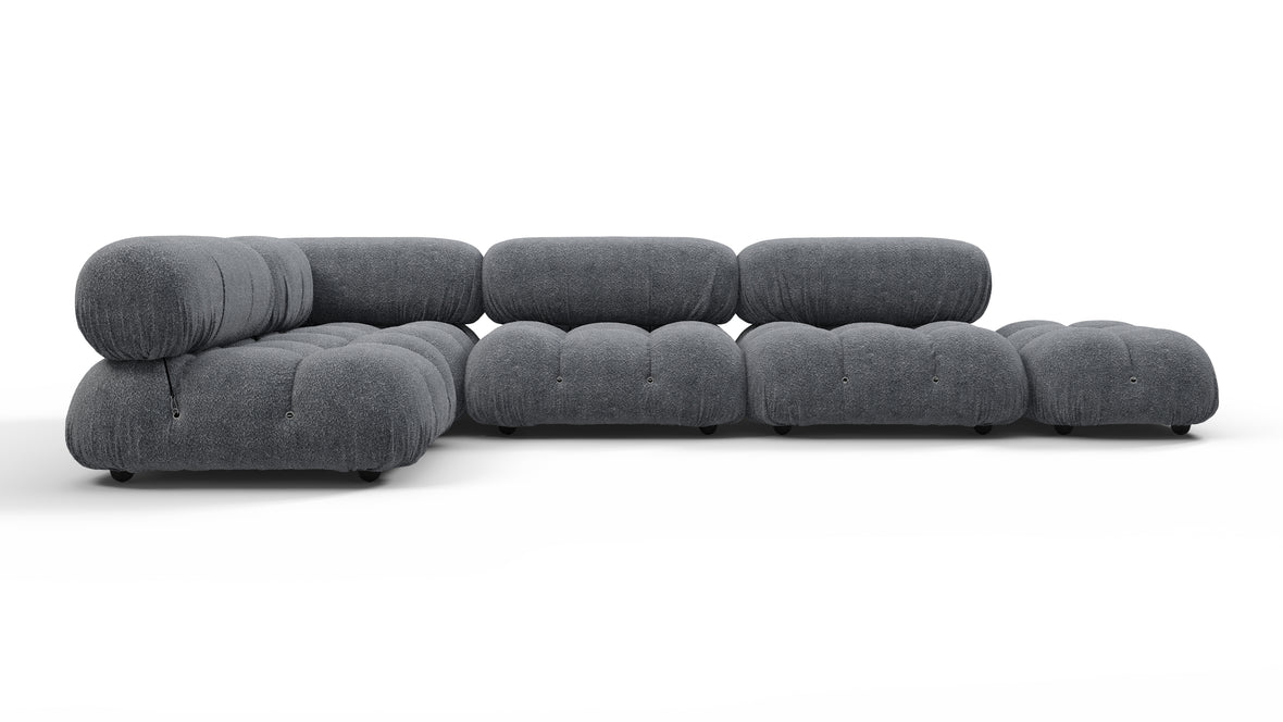 Bellini Sectional - Mario Bellini Sectional, Left Corner, Gray Boucle