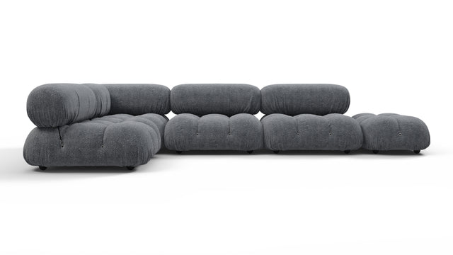 Bellini Sectional - Mario Bellini Sectional, Left Corner, Gray Boucle