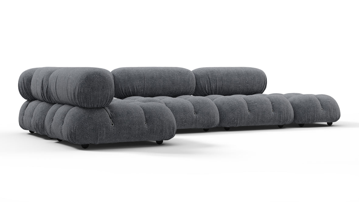 Bellini Sectional - Mario Bellini Sectional, Left Corner, Gray Boucle