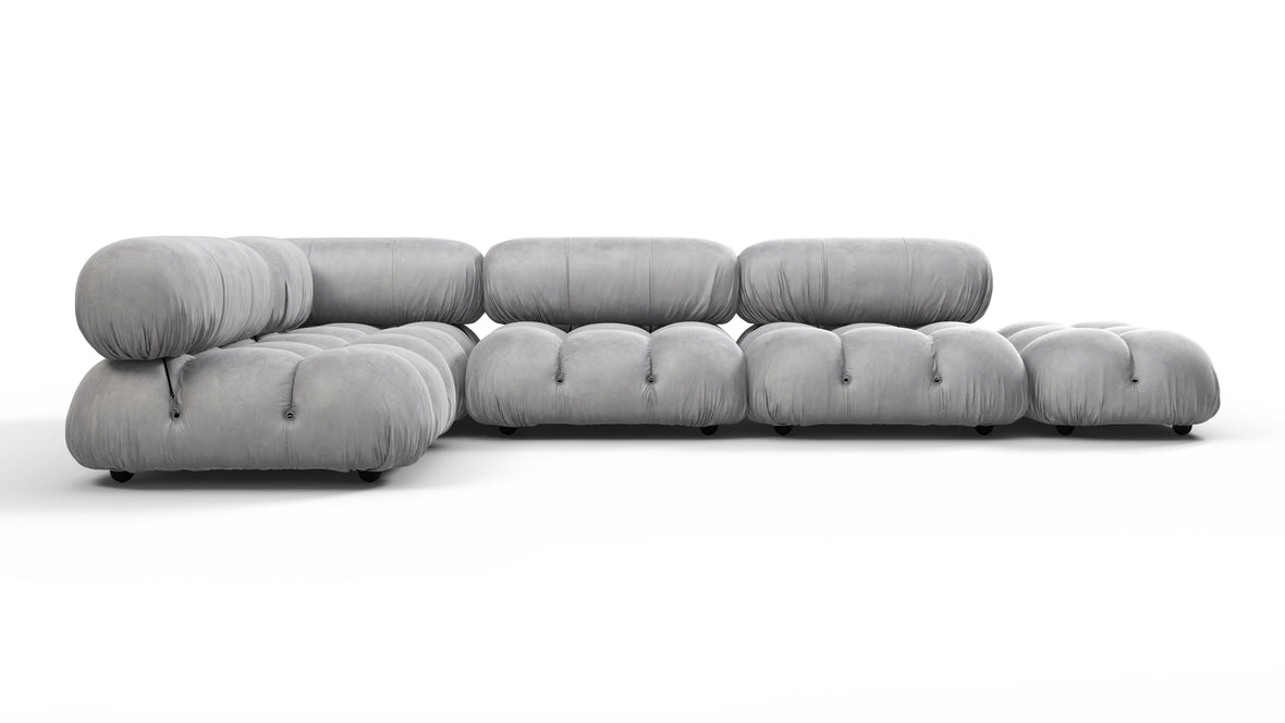 Bellini Sectional - Mario Bellini Sectional, Left Corner, Light Gray Velvet