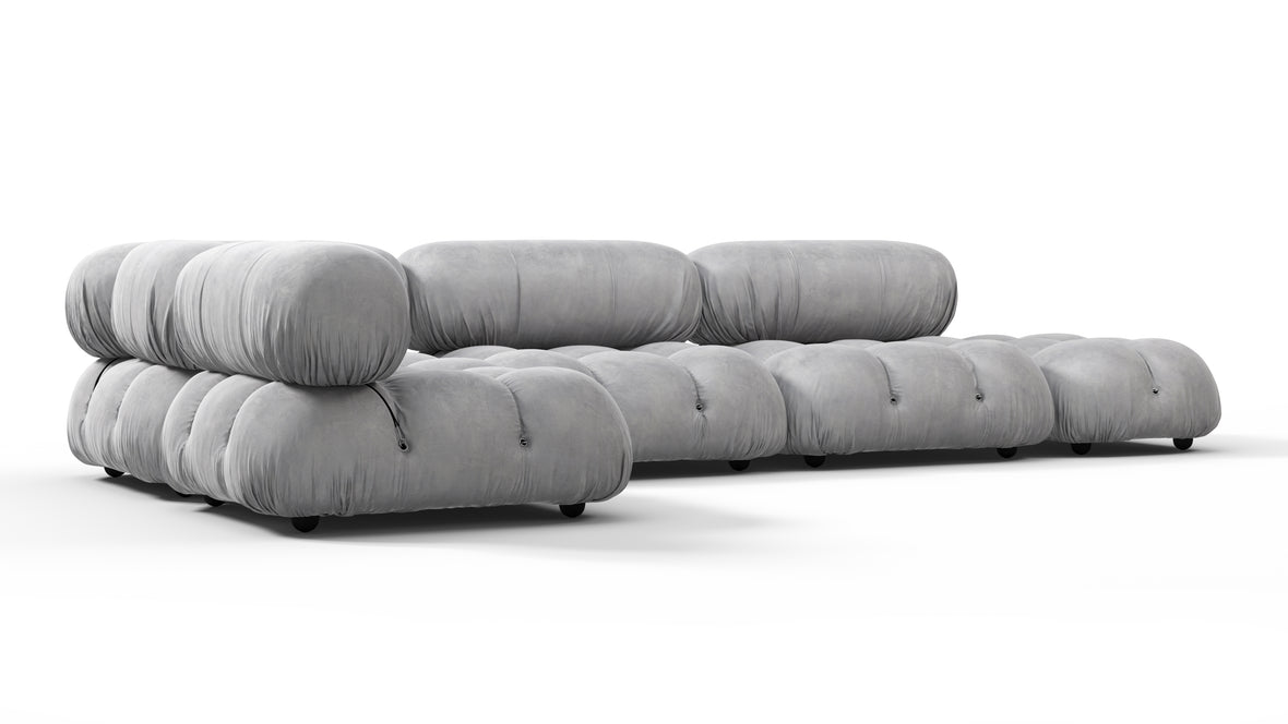 Bellini Sectional - Mario Bellini Sectional, Left Corner, Light Gray Velvet