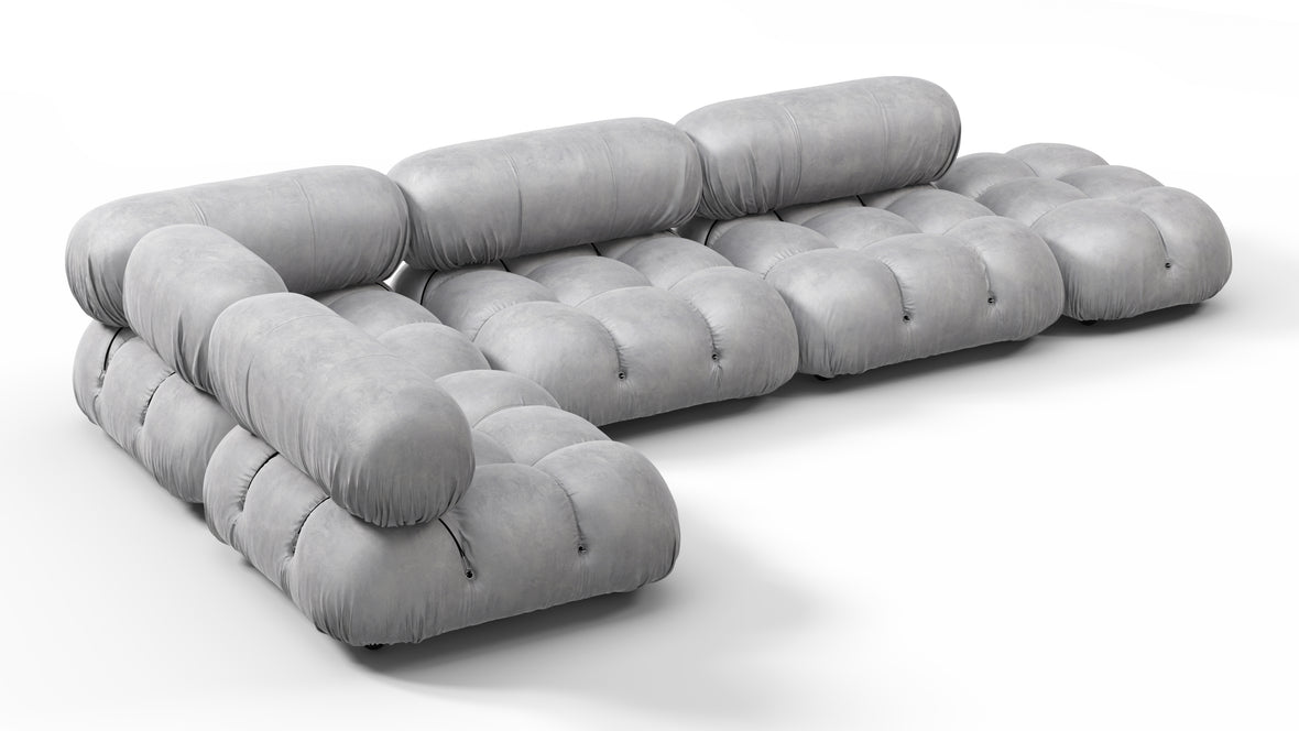 Bellini Sectional - Mario Bellini Sectional, Left Corner, Light Gray Velvet