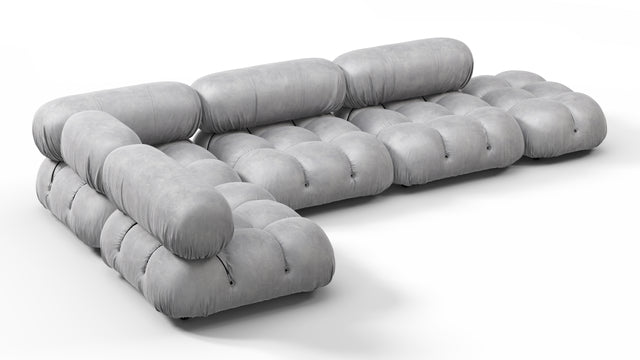 Bellini Sectional - Mario Bellini Sectional, Left Corner, Light Gray Velvet