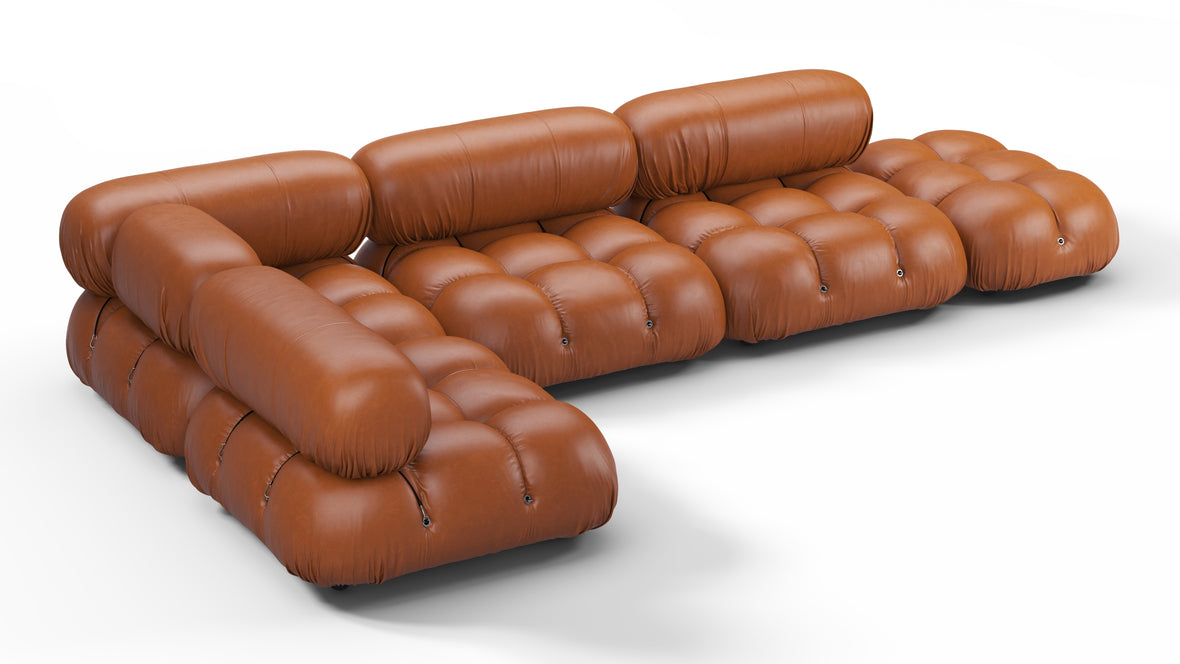 Bellini Sectional - Mario Bellini Sectional, Left Corner, Tan Premium Leather