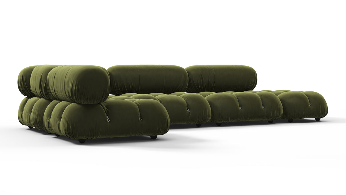 Bellini Sectional - Mario Bellini Sectional, Left Corner, Thyme Luxe Velvet