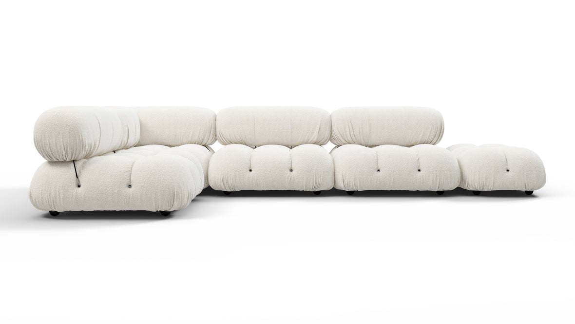 Bellini Sectional - Mario Bellini Sectional, Left Corner, White Boucle