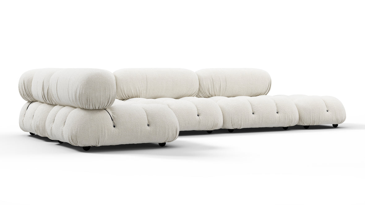 Bellini Sectional - Mario Bellini Sectional, Left Corner, White Boucle
