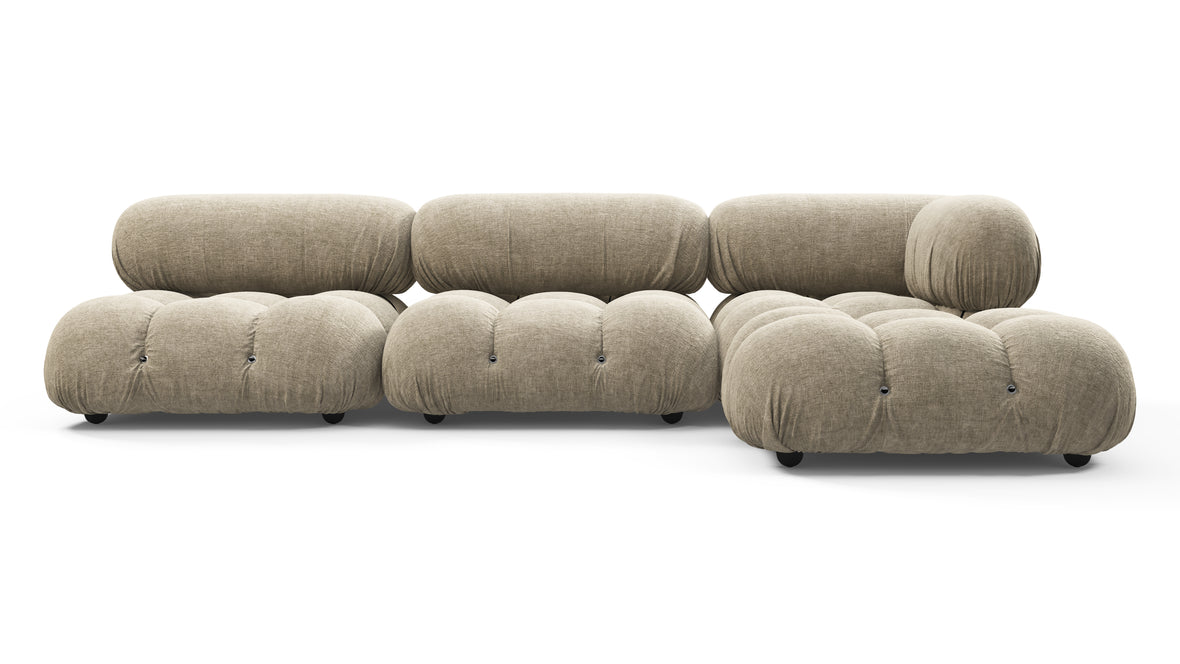 Bellini Sectional - Mario Bellini Sectional, Right Chaise, Beige Gray Chenille