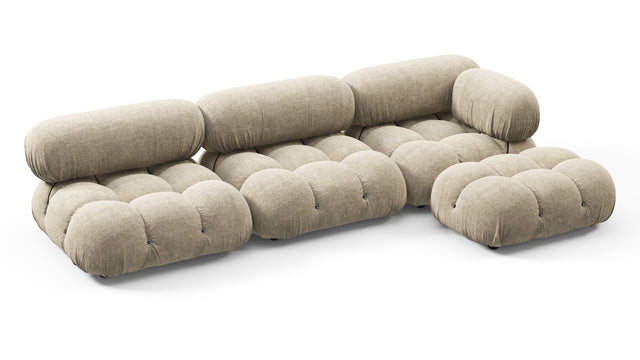 Bellini Sectional - Mario Bellini Sectional, Right Chaise, Beige Gray Chenille