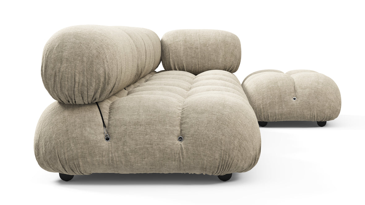 Bellini Sectional - Mario Bellini Sectional, Right Chaise, Beige Gray Chenille