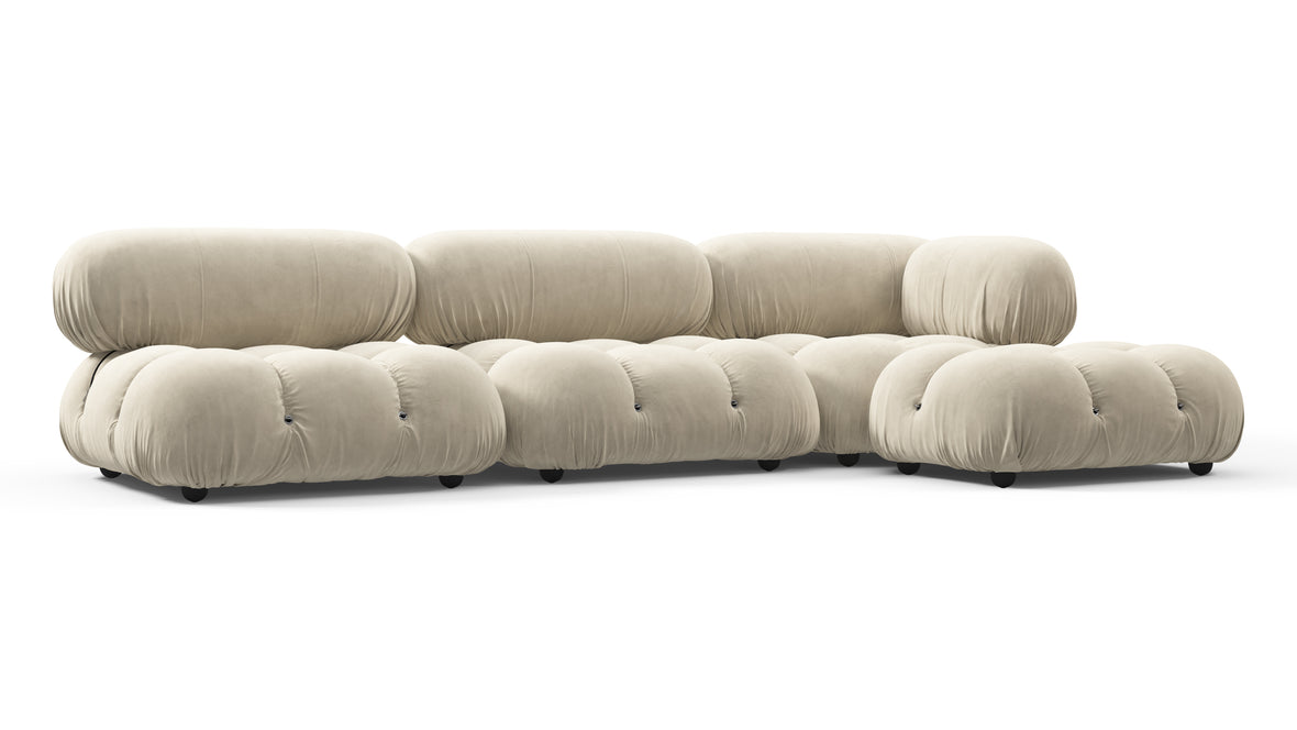 Bellini Sectional - Mario Bellini Sectional, Right Chaise, Eggshell Vegan Suede