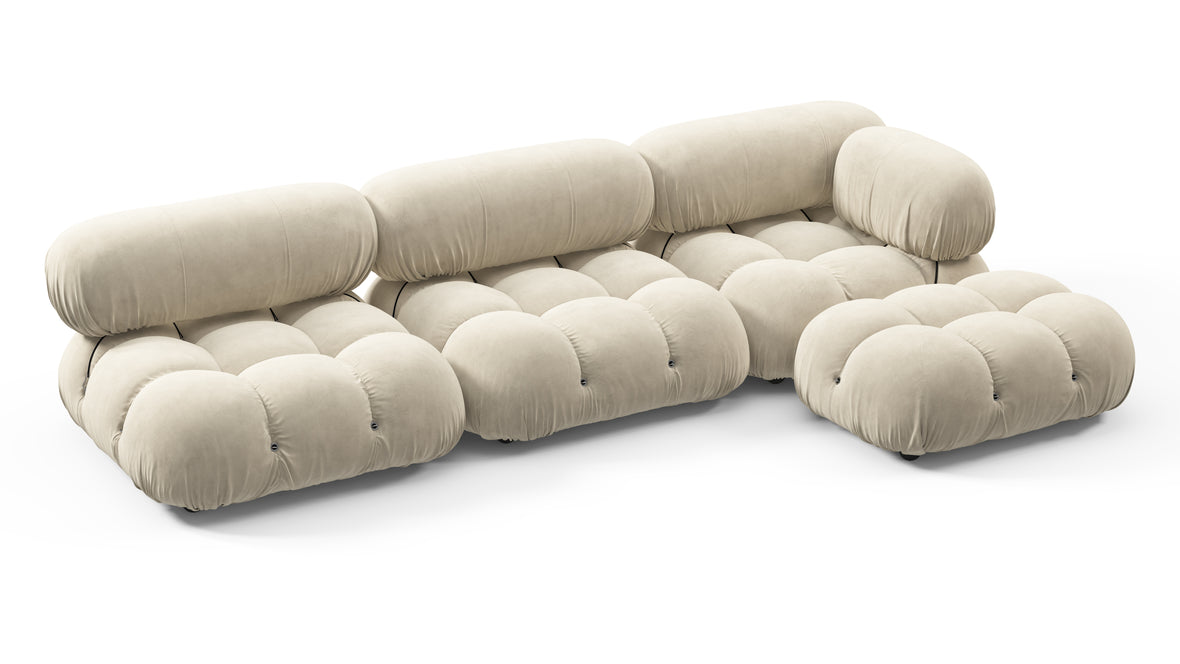 Bellini Sectional - Mario Bellini Sectional, Right Chaise, Eggshell Vegan Suede