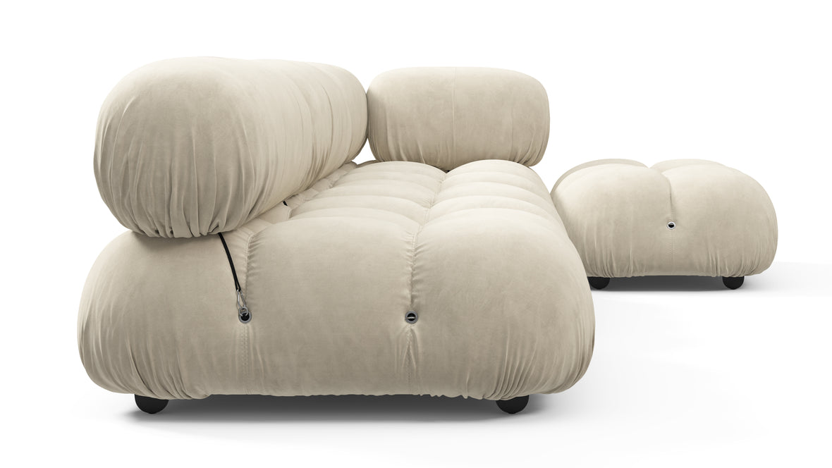 Bellini Sectional - Mario Bellini Sectional, Right Chaise, Eggshell Vegan Suede