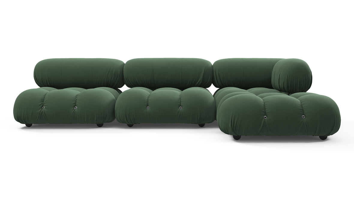 Bellini Sectional - Mario Bellini Sectional, Right Chaise, Evergreen Brushed Weave