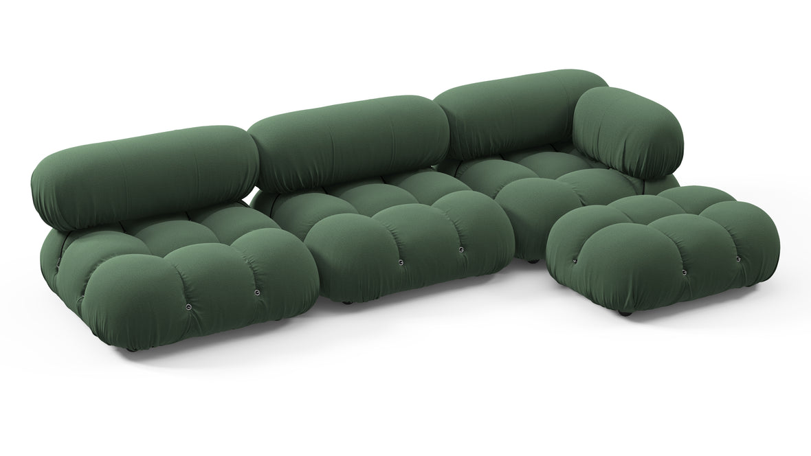 Bellini Sectional - Mario Bellini Sectional, Right Chaise, Evergreen Brushed Weave