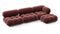 Bellini Sectional - Mario Bellini Sectional, Right Chaise, Maroon Velvet