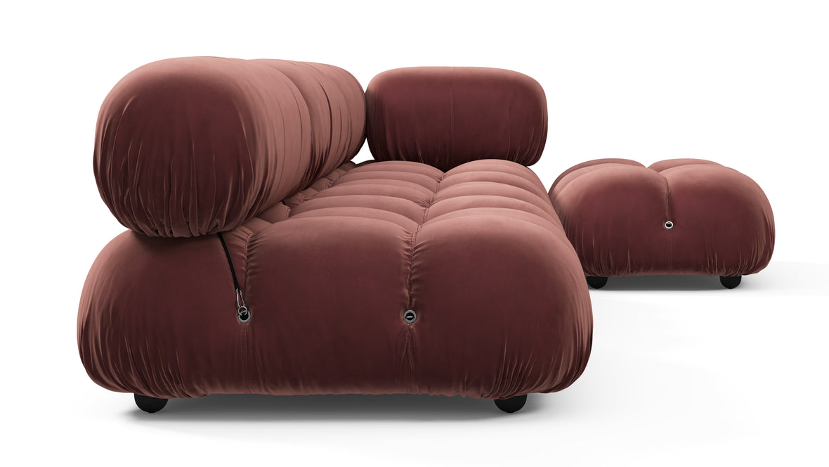 Bellini Sectional - Mario Bellini Sectional, Right Chaise, Maroon Velvet